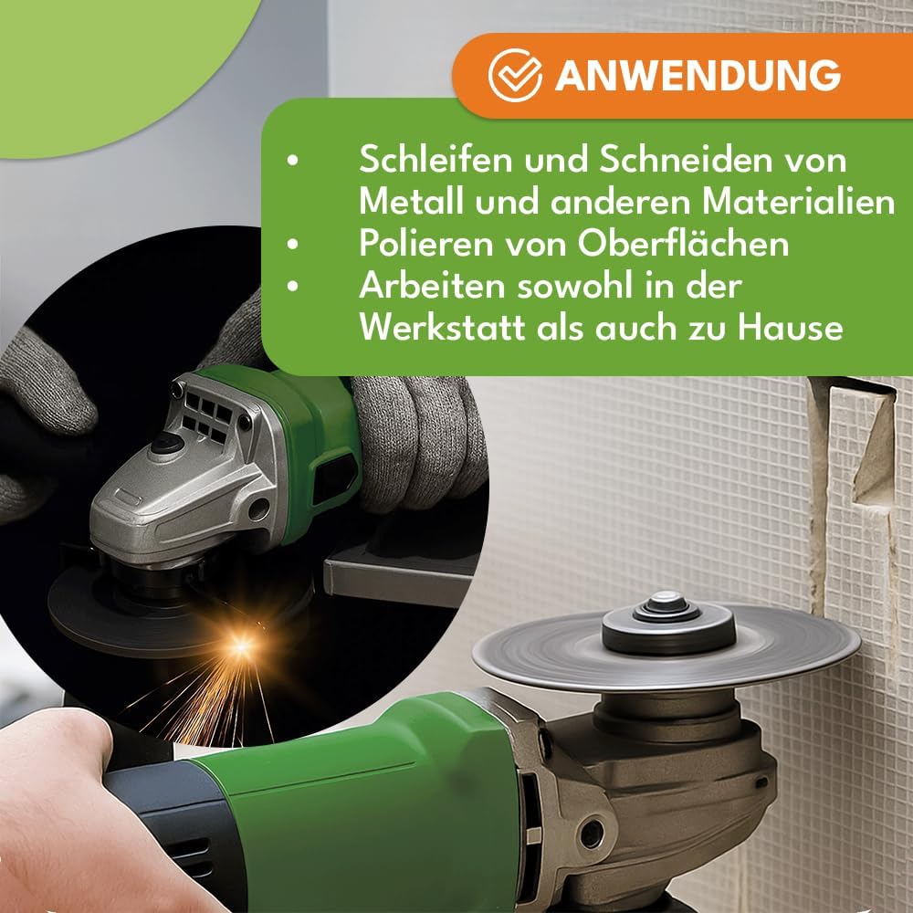 KRUMAD Winkelschleifer 950W – Scheiben-Ø 125mm – Leistungsstarke Schleifmaschine mit 3.000-11.000 U/