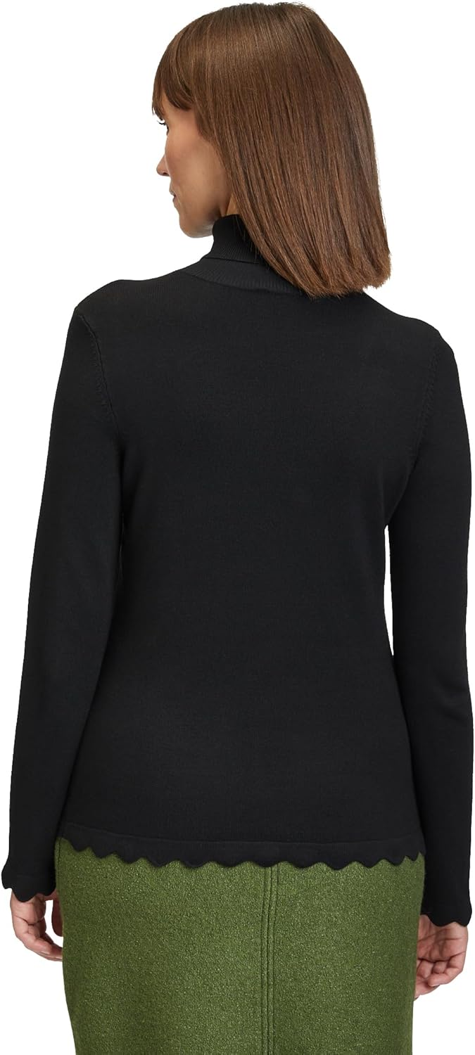 Betty Barclay Damen Feinstrickpullover mit Wellenstruktur 46 Schwarz, 46 Schwarz