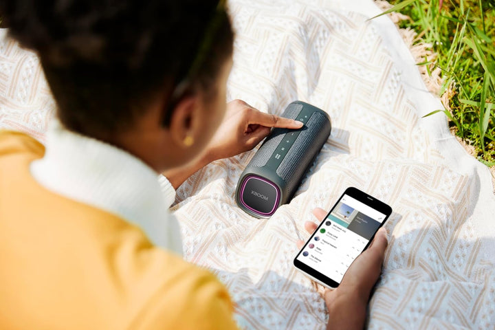LG XBOOM Go DXG7, tragbarer Bluetooth-Lautsprecher (40 Watt, Google Assistant, Siri, Beleuchtung), S