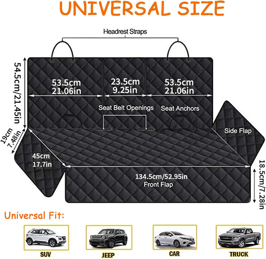 Yixinly Hundedecke Auto Rückbank 4-in-1, Haltbare Autoschondecke Hund Rücksitz 100% Wasserdicht Krat