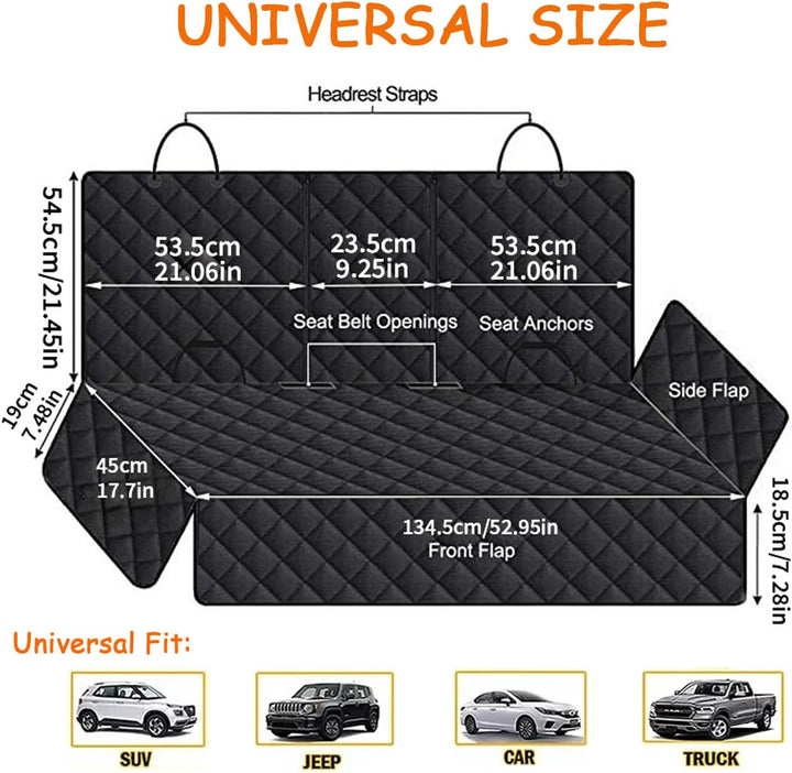 Yixinly Hundedecke Auto Rückbank 4-in-1, Haltbare Autoschondecke Hund Rücksitz 100% Wasserdicht Krat