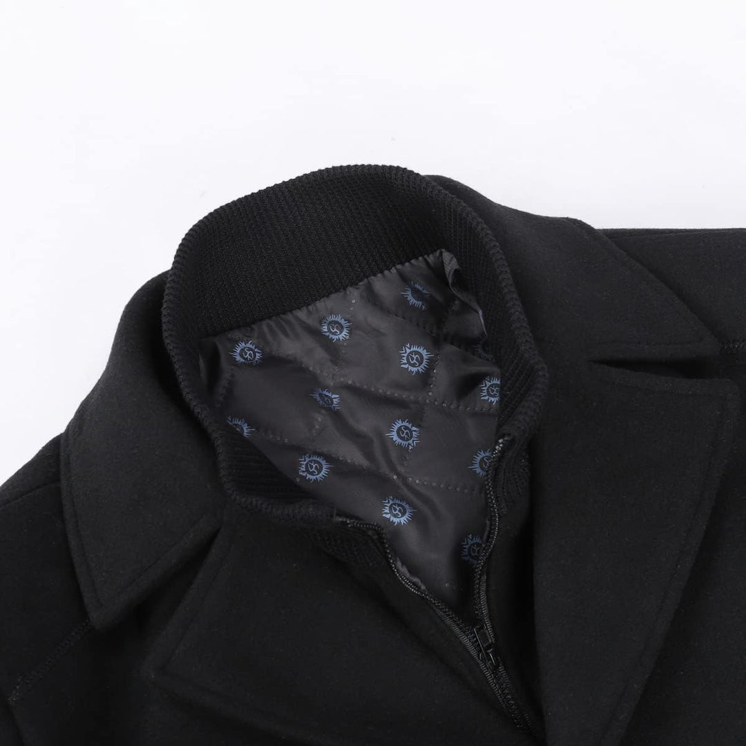 YOUTHUP Herren Mantel mit Steppweste Winter Wollmantel Wolle Slim Fit Übergangsmantel Outdoor Winter
