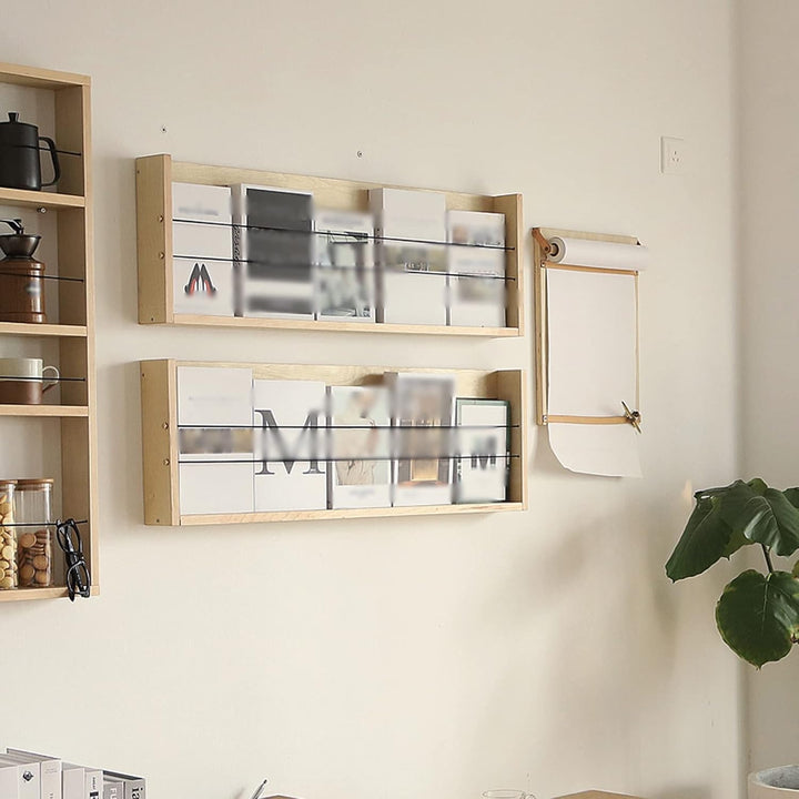 TOMYEUS bücherregal Hölzerne Bücherregal Mehrzweck Wandhänge-Bücherregale Wandlager for Wohnzimmer,