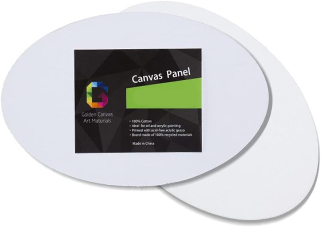 Operitacx 5 Stück Ovale Zeichenbretter aus Baumwolle 20x25cm Weiss Künstlerpapier für Öl- Acryl und