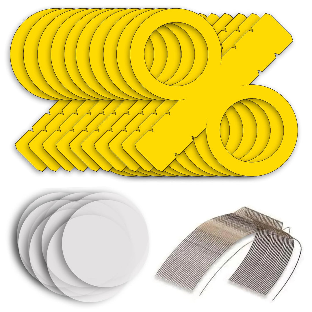 CREATIV DISCOUNT Laternen Bastelset mit 10 Gelben Rundlaternen Rohlingen, 20 runde Transparentpapier