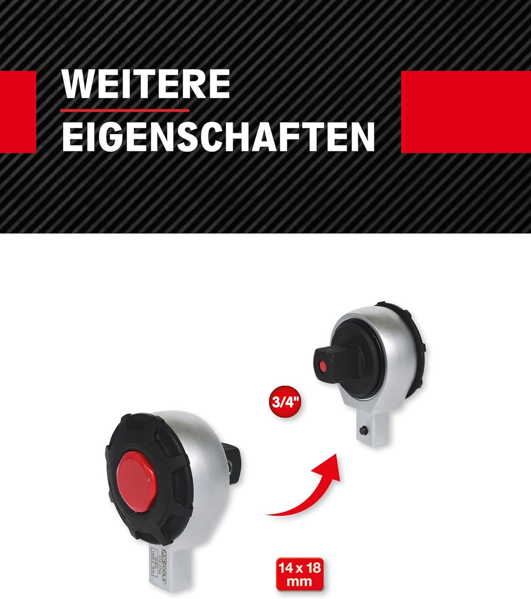 KS Tools Einsteck Umschaltknarre 14 x 18 mm 516.2734 I 3/8" Ratsche verchromt, feinverzahnt & mit St