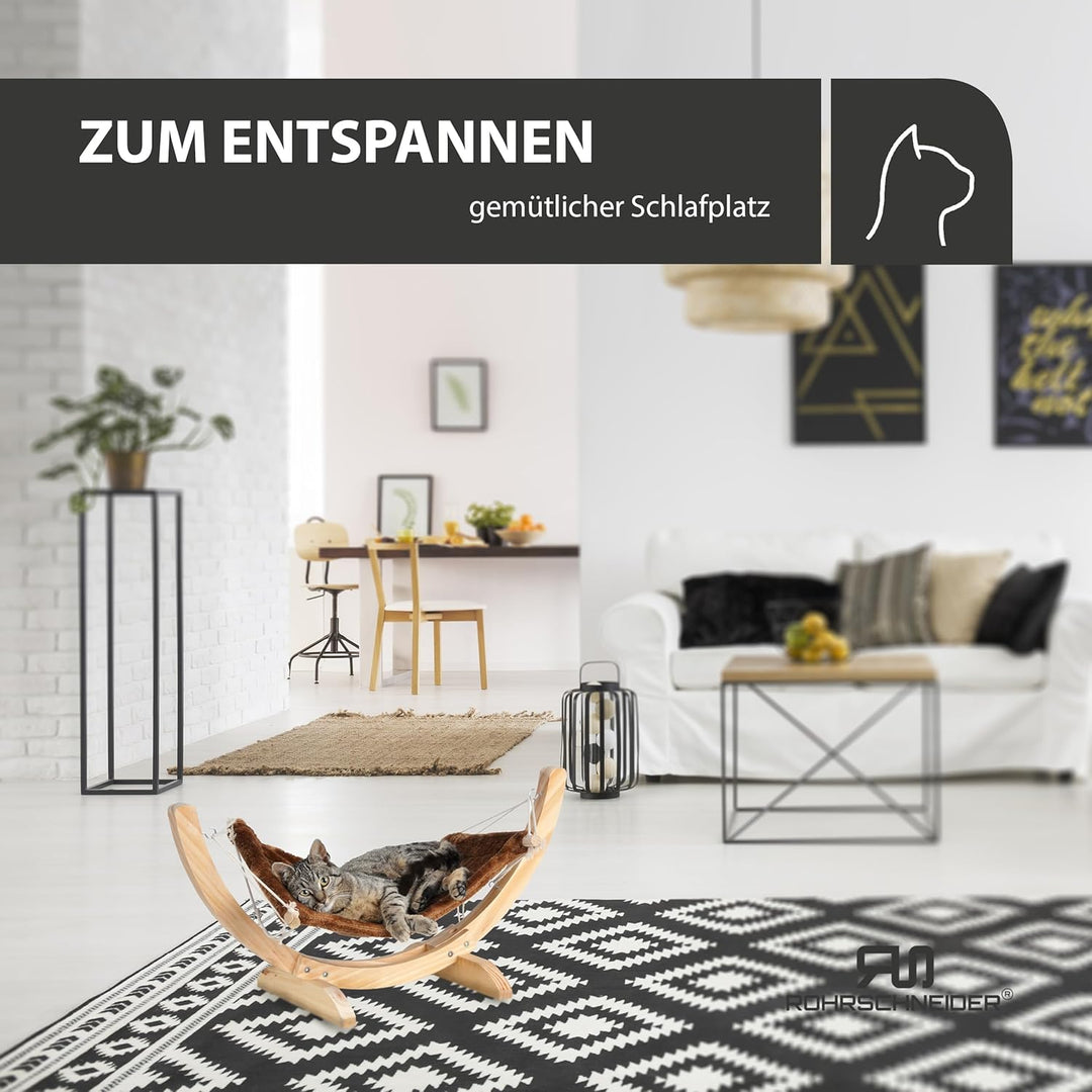 Rohrschneider Katzenhängematte Cat Relax | Katzenschlafplatz | Katzenbett | Katzenkorb zum Schlafen