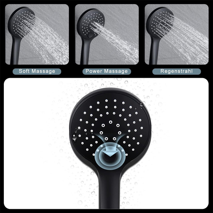 Görbach Duschset Rail Shower kit Handbrause Duschstange Duschablage/Seifenschale Handbrauseschlauch