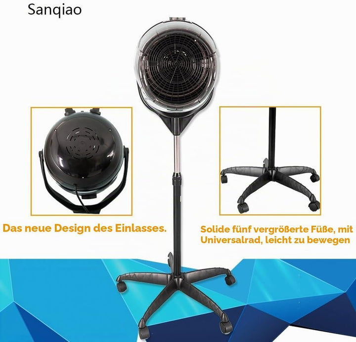 Sanqiao Profi Haartrockner Trockenhaube Haartrockenhaube Salon Friseur mit Höhenverstellbar Standfus