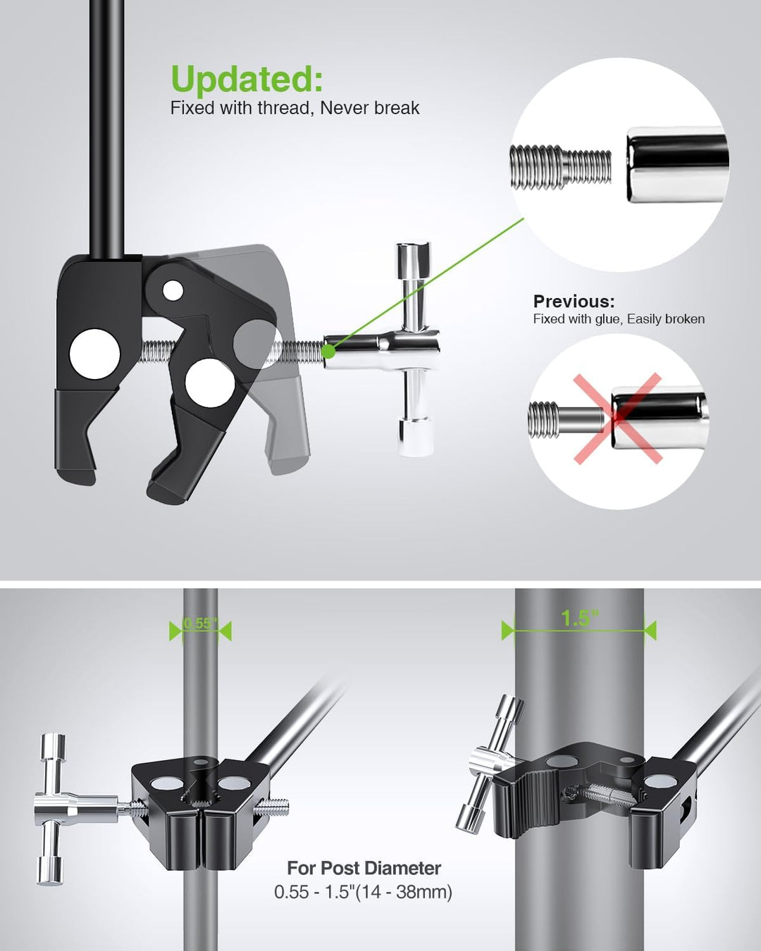 elitehood Neueste Aluminium iPad Halterung Mikrofonständer, Seite Tablet Halter Mic Ständer, Verstel