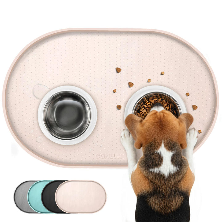 Conlun Napfunterlage Hund,1,2cm Hohe Ränder Futtermatte Katzen zur Vermeidung von Verschüttungen,BPA