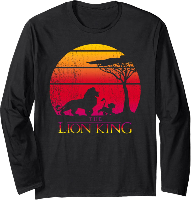 Disney The Lion King Mufasa Simba Title Logo Silhouette Langarmshirt