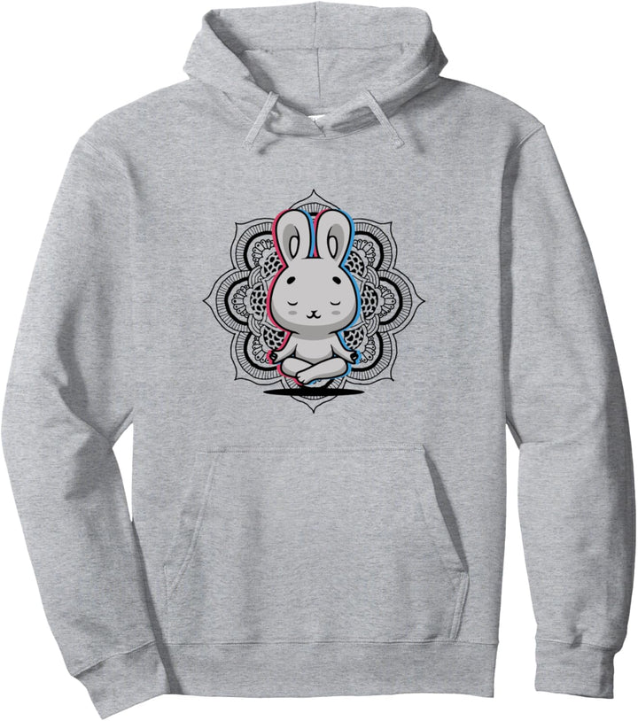 Yoga Tier Mandala Lotus Blume Meditation Kaninchen Pullover Hoodie