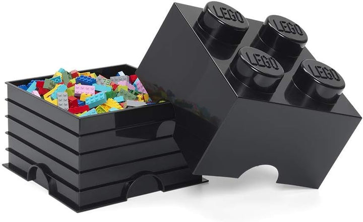 Room Copenhagen LEGO Aufbewahrungsstein 4 Noppen, stapelbar Aufbewahrungsbox, 5,7 l, Schwarz