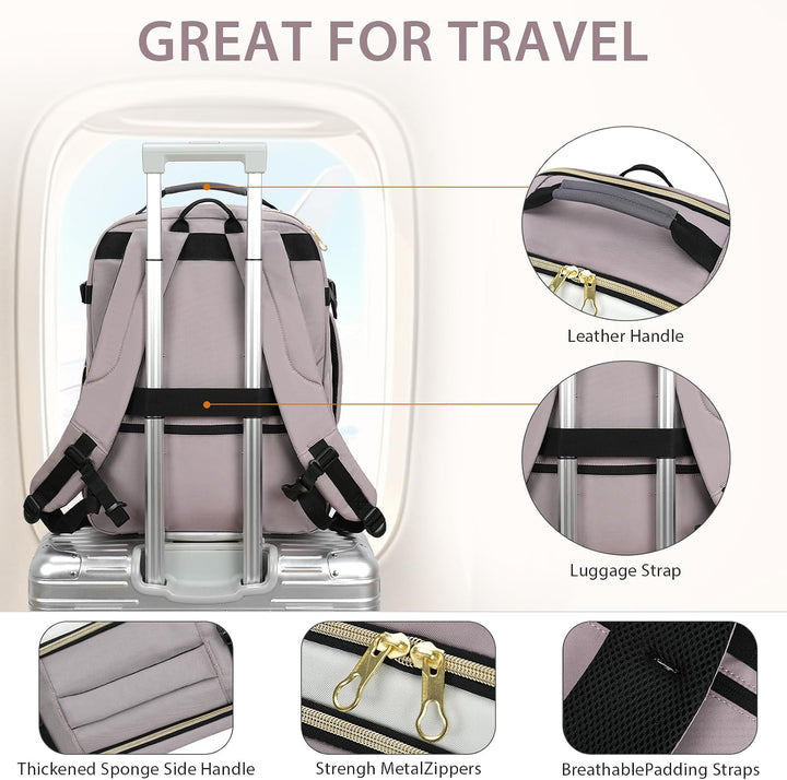 KROSER Laptop Rucksack 17,3 Zoll Handgepäck Daypack wasserabweisende Multifunktions-Laptoptasche für