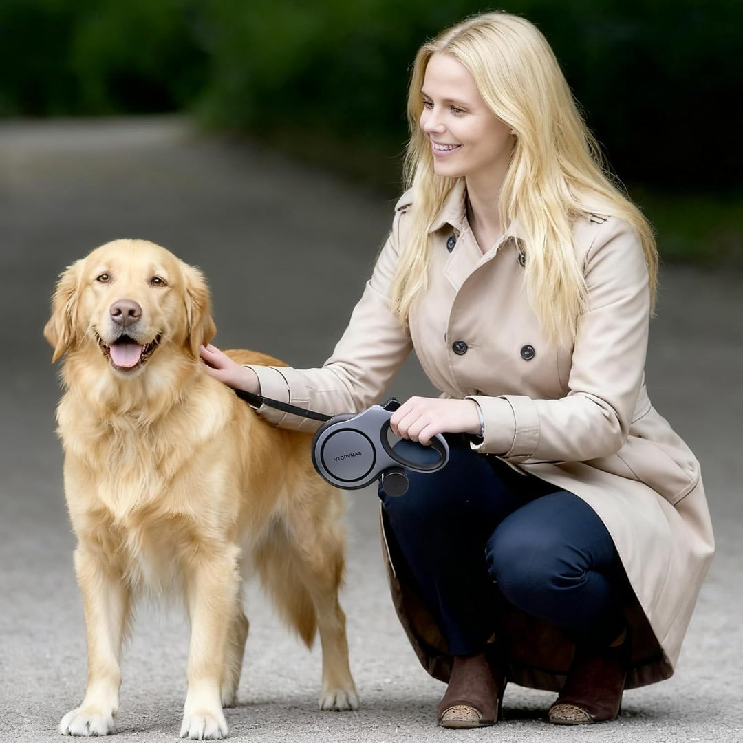 Rollleine 8m - Ausziehbare Hundeleine für Mittelgrosse/Grosse Hunde bis 50kg, Starke Leine mit Kausi