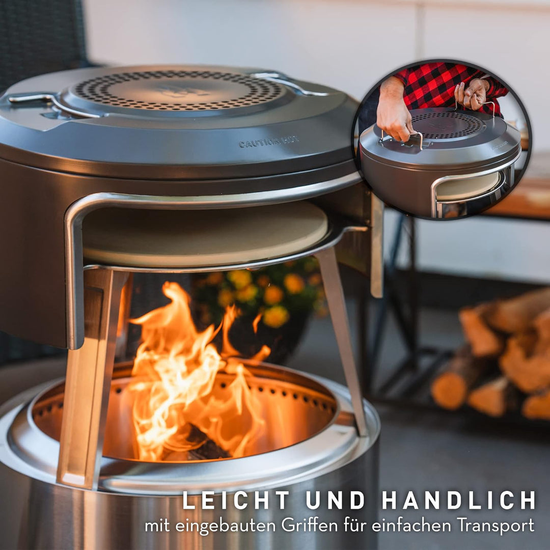 Solo Stove Bonfire Pi Fire Pizzaofen | Outdoor-Pizzaofen Zubehör für Bonfire Feuerstelle, Inkl. Trag