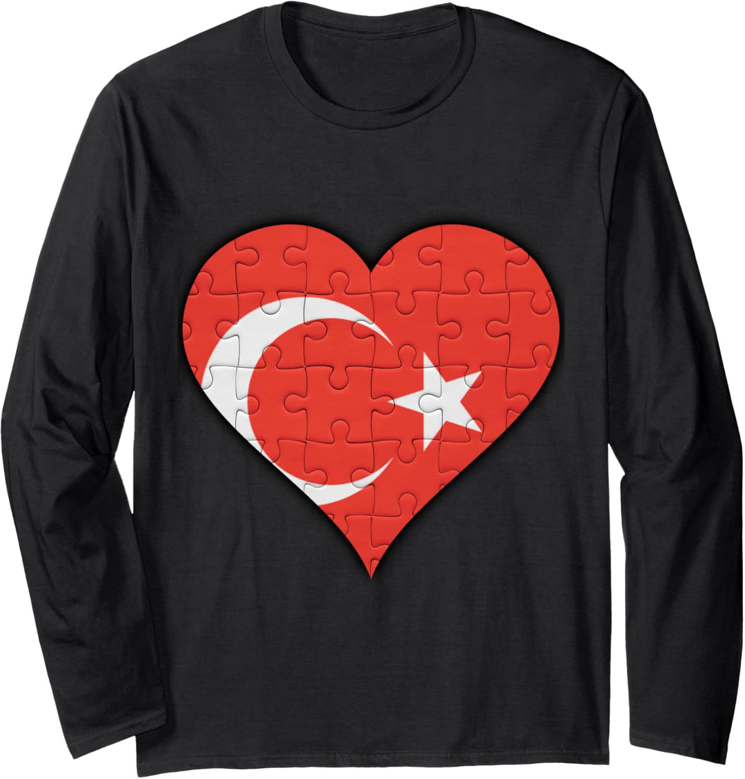 Türkei Türkische Flagge Herz Langarmshirt