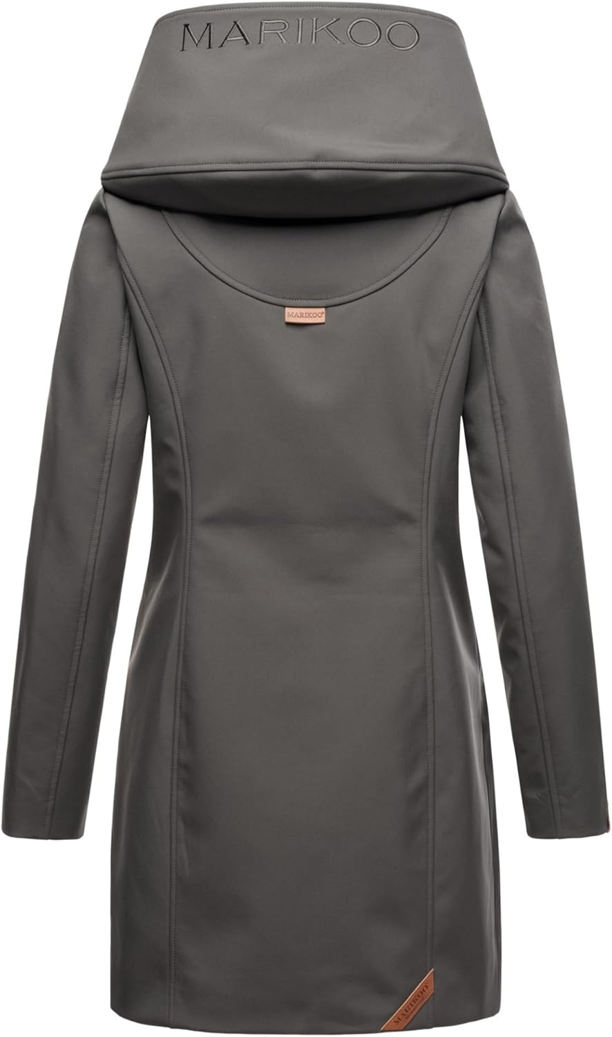 MARIKOO Damen Softshell Jacke Winterjacke wasserabweisend Outdoor lang B856 XS Anthrazit, XS Anthraz