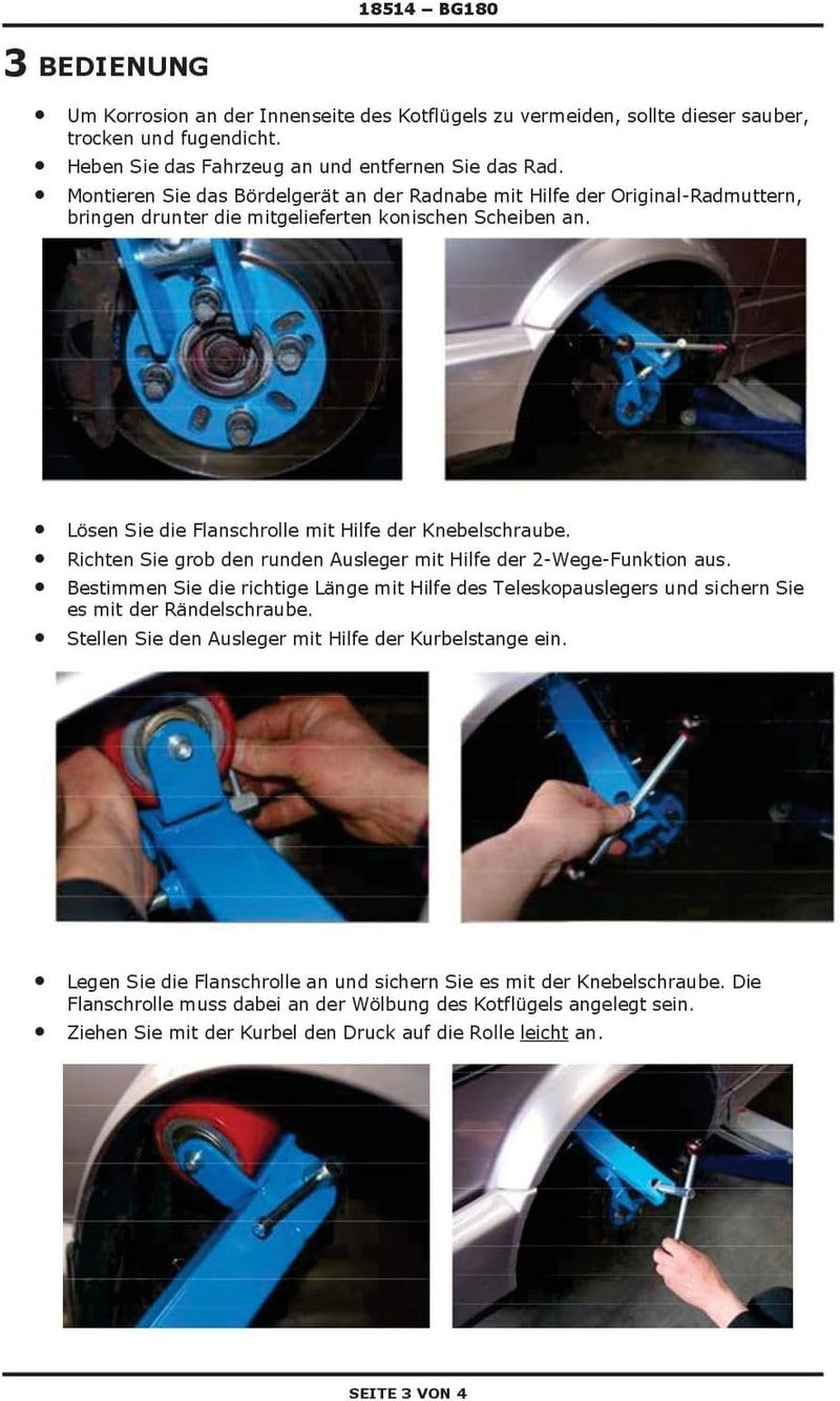 DEMA Bördelgerät Bördelrolle Kotflügel bördeln KFZ Werkstatt Werkzeug LK 100-125 mm