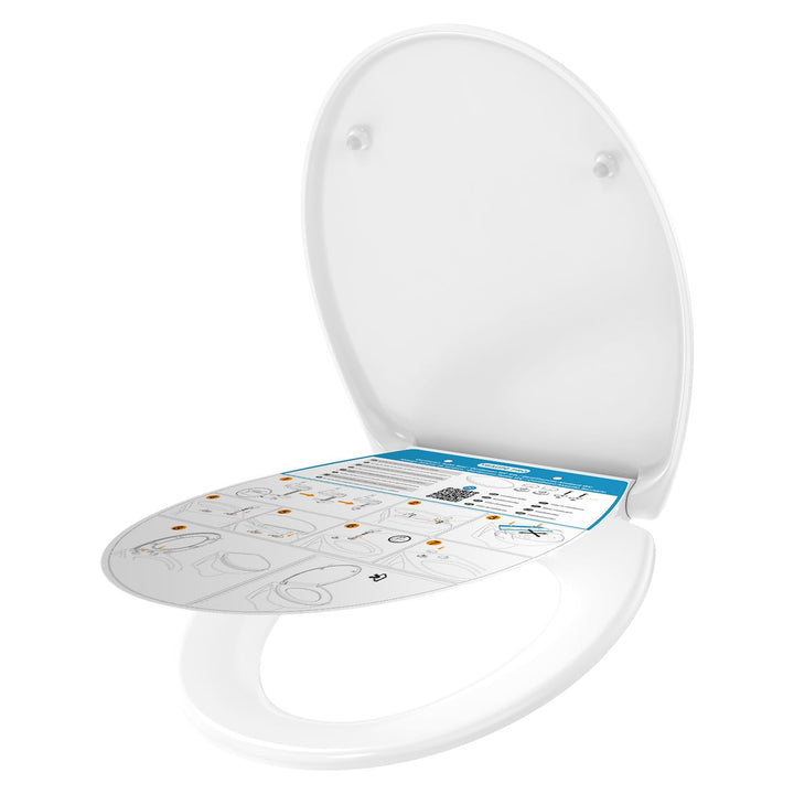 YEAUPE PRO Toilettendeckel mit Absenkautomatik Oval, WC Sitz Duroplast, Weiss | Klodeckel, Klobrille