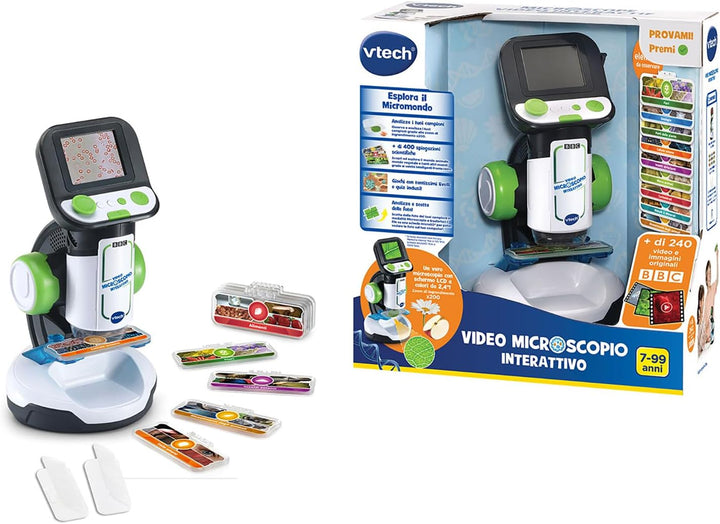 VTech Interaktives Videomikroskop, digitales Kindermikroskop mit Original-Video, 2,4-Zoll-Bildschirm