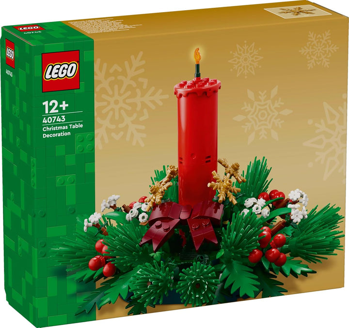 LEGO Weihnachtsgesteck - Spielzeug für Jungen und Mädchen - Modellbau mit roten Beeren, goldenen Ste