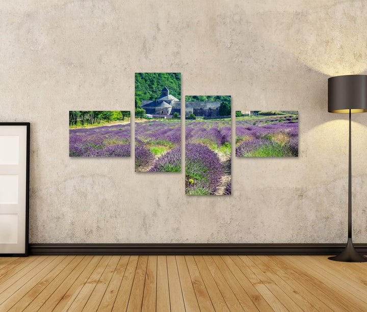 Bild auf Leinwand Lavender Vor Der Abbaye De Senanque In Der Provence Wandbild Poster Kunstdruck Bil
