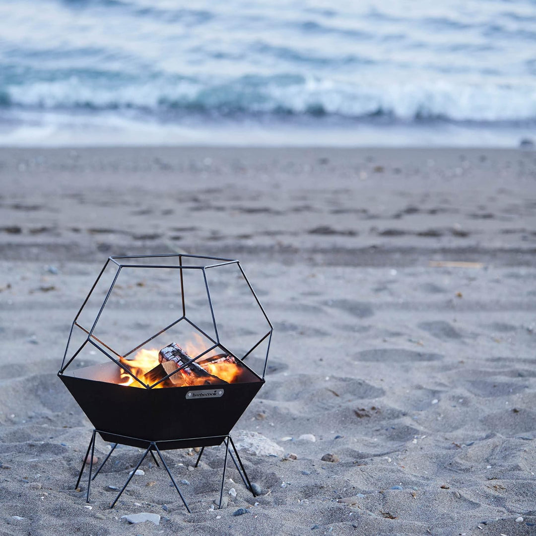Barbecook Jura feuerkorb Garten klein, terassen Dekoration, schwarz, 42.5x42.5x70cm Schwarz Ø 60 Sta