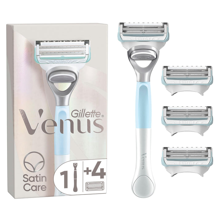 Venus Satin Care Damenrasierer für den Intimbereich - 4 Ersatzklingen Rasierer + 4 Klingen, Rasierer