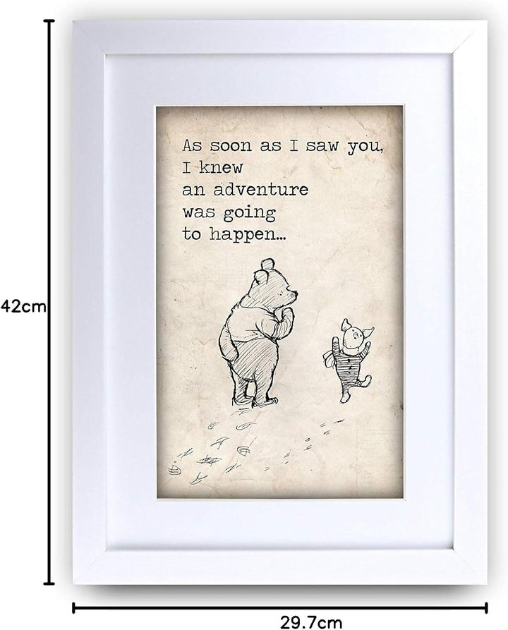 HWC Trading FR Winnie Puuh-Druck für Kinderzimmer, A4, gerahmt, Abenteuer, A3