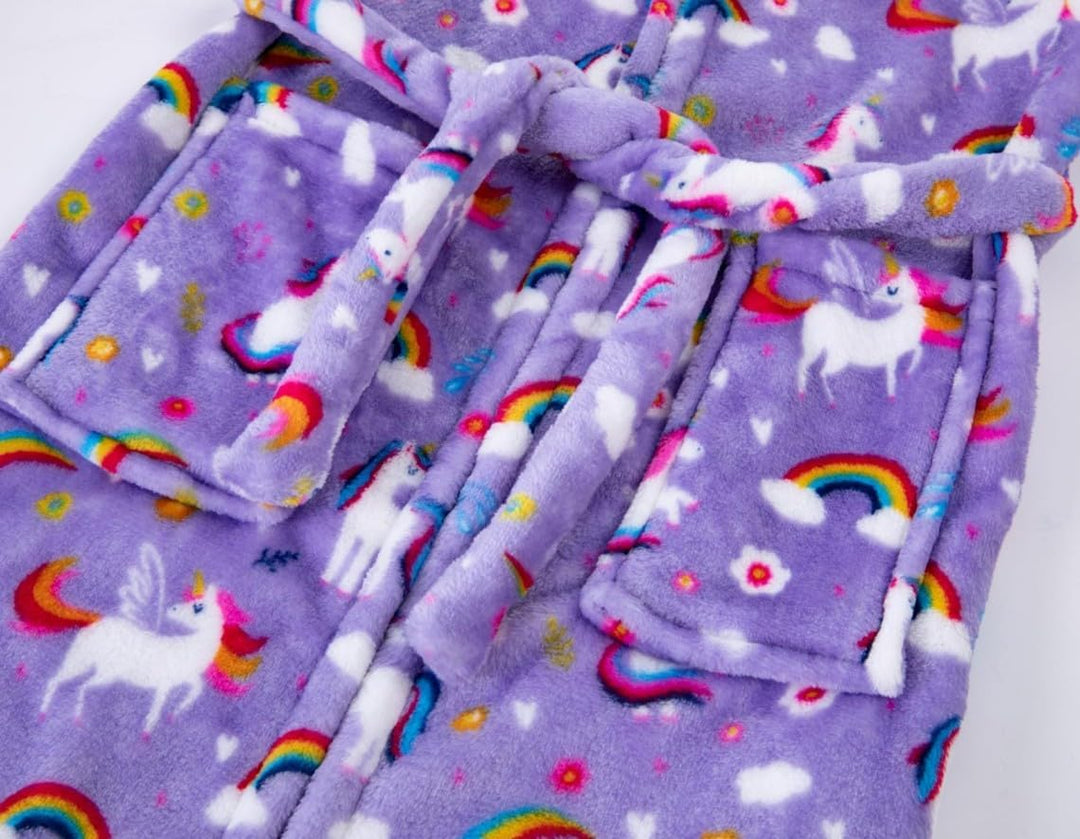 Lodunsyr Bademantel Kinder mit Kapuze für Jungen Mädchen Bademäntel Morgenmantel kuschelig warmen un