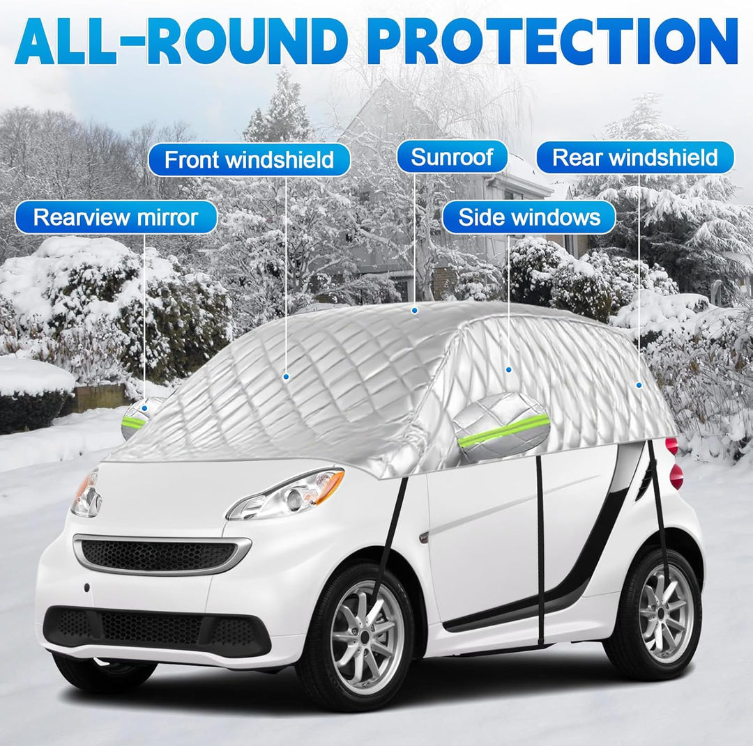 Hagelsichere Autoabdeckung Winter Passend für Smart Fortwo 2006-2025, Auto Halbgarage Abdeckplane Wa