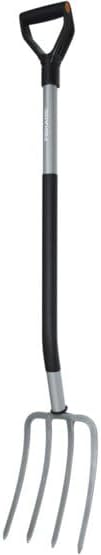 Fiskars Spatengabel für harte, steinige Böden, Mit 4 Zinken, Länge: 122 cm, Hochwertiger Borstahl, G