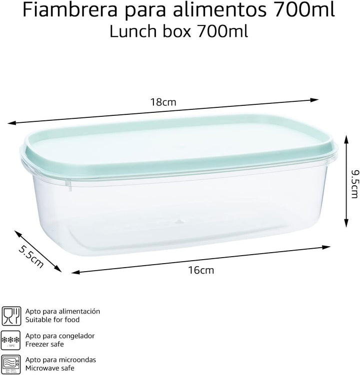 QILZO 24 Stück Lunchboxen für Lebensmittel, 700 ml, Lebensmittelbehälter aus Kunststoff, BPA-frei, m
