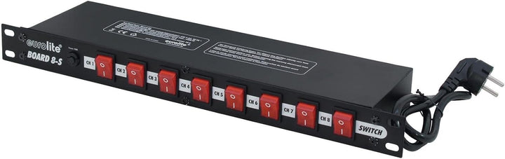 EUROLITE Board 8-S 8x Kaltgerätebuchse | Schaltpanel mit 8 Schaltern zum getrennten Schalten von 8 K