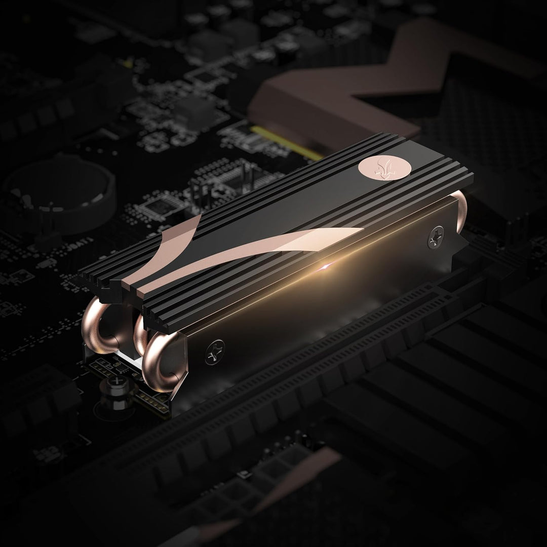 SABRENT M.2 Kühler, Aluminium SSD NVMe Kühlkörper, m.2 Heatsink mit Wärmeleitpad, HeatPipe Kühlkörpe