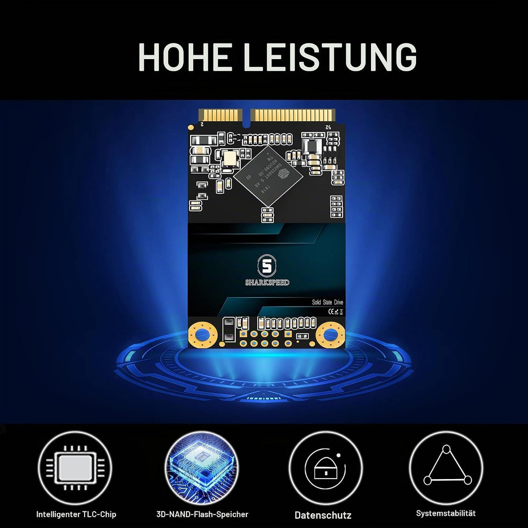 mSATA SSD 64GB Mini SATA 3 (6Gb/s) TLC 3D NAND SSD Festplatte Interne Solid State Drive für Notebook