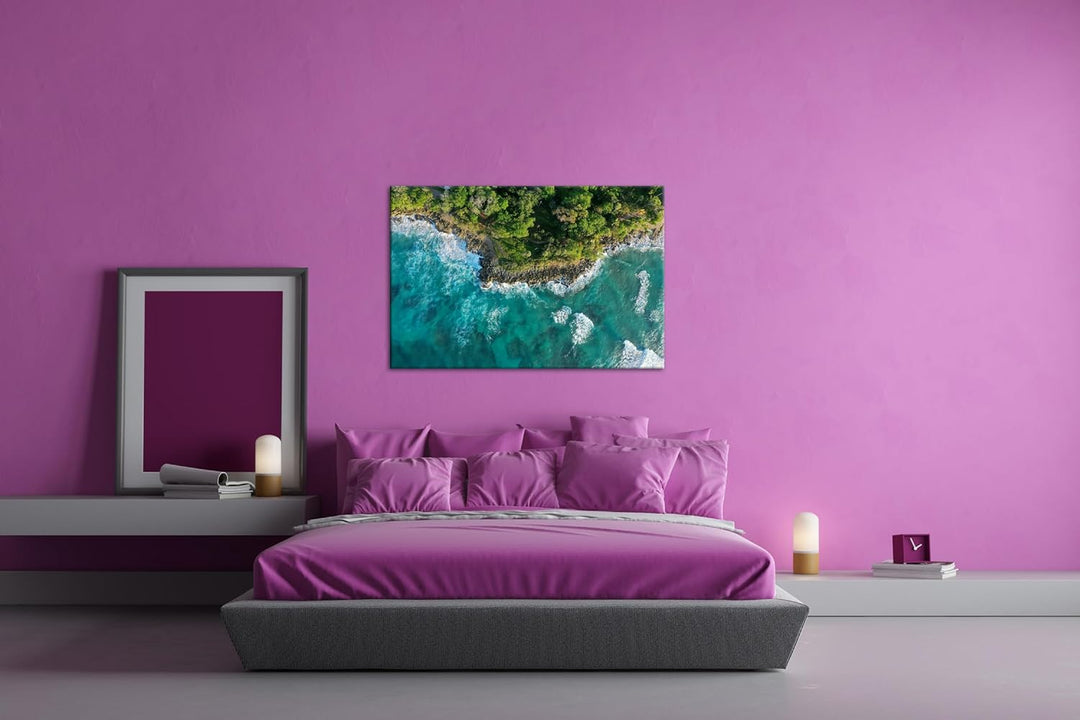deyoli Küste am Meer Format: 80x60 cm als Leinwandbild, Motiv fertig gerahmt auf Echtholzrahmen, Hoc