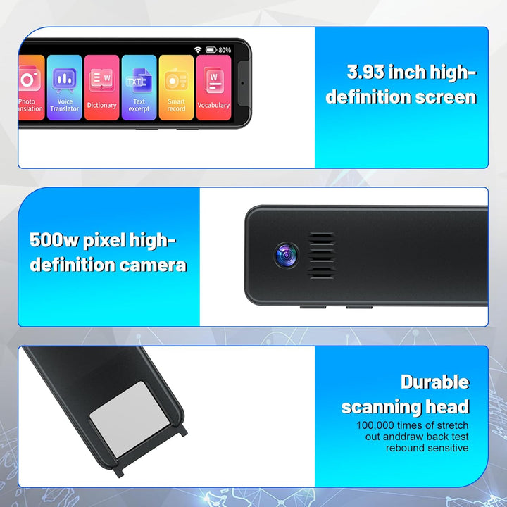 Scan Übersetzerstift, Online 134 Sprachen Scan Reader Pen Lesestift, 4 Zoll Touchscreen Übersetzungs