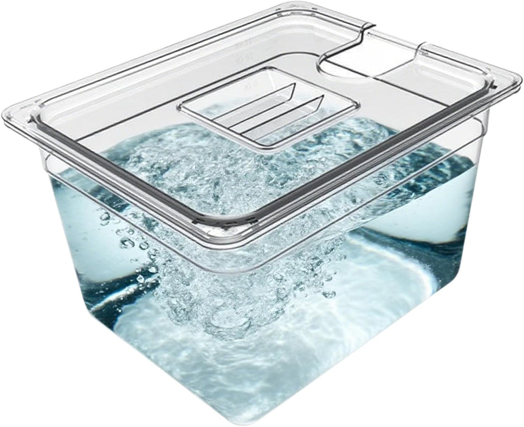 Sous Vide Herd-Behälter, transparente Polycarbonat-Wasserbadbox mit Deckel, auslaufsichere Abdichtun