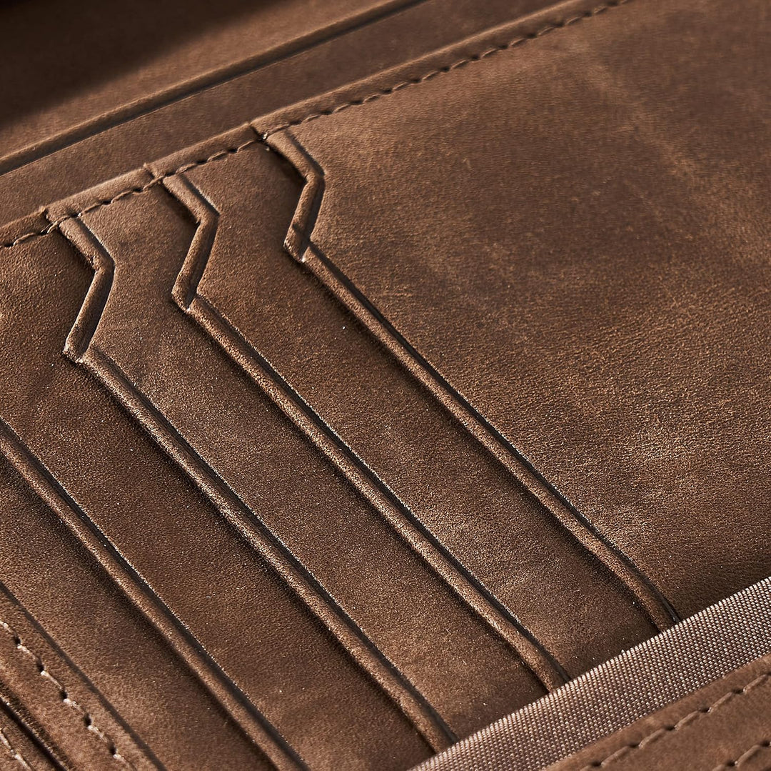 SERASAR | Leder Geldbeutel Herren [Vintage] mit RFID Schutz | Schwarz/Braun | Echtleder | 12 Kartenf