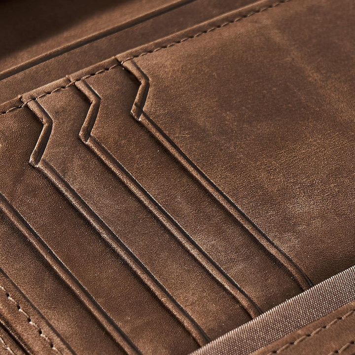 SERASAR | Leder Geldbeutel Herren [Vintage] mit RFID Schutz | Schwarz/Braun | Echtleder | 12 Kartenf