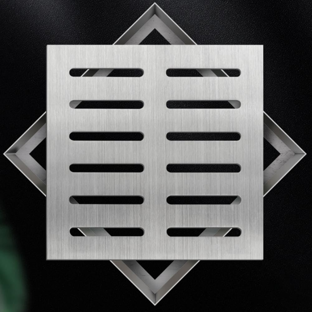 Edelstahl-Abflussgitter, rutschfeste Outdoor-Entwässerungsabdeckung, quadratisches zweireihiges Loch