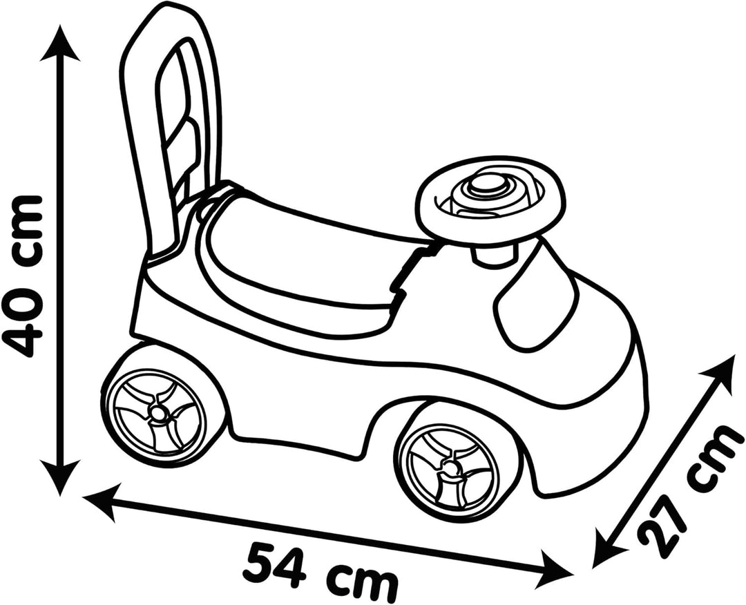 Smoby Mein erstes Auto – Rutscherfahrzeug für Kleinkinder – sicher und wendig – Rückenstütze und Sta