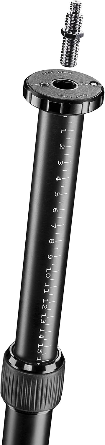 Mantona ONE Mini 50 cm mit Standspinne – Aluminium Einbeinstativ, Höhe 5-50 cm, Traglast 6 kg, ideal