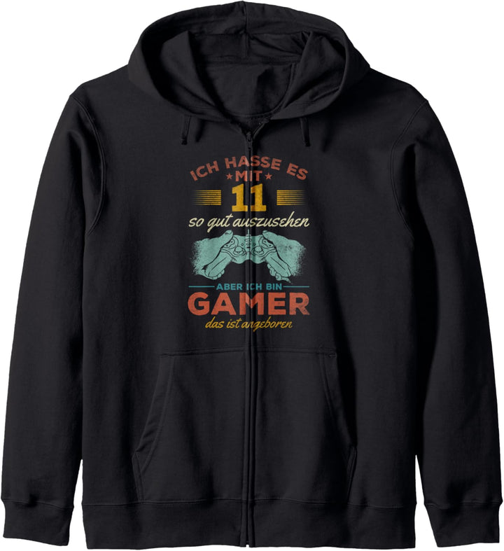 Gamer 11 Jahre Geburtstag Zocken 11. Geburtstag Video Gaming Kapuzenjacke
