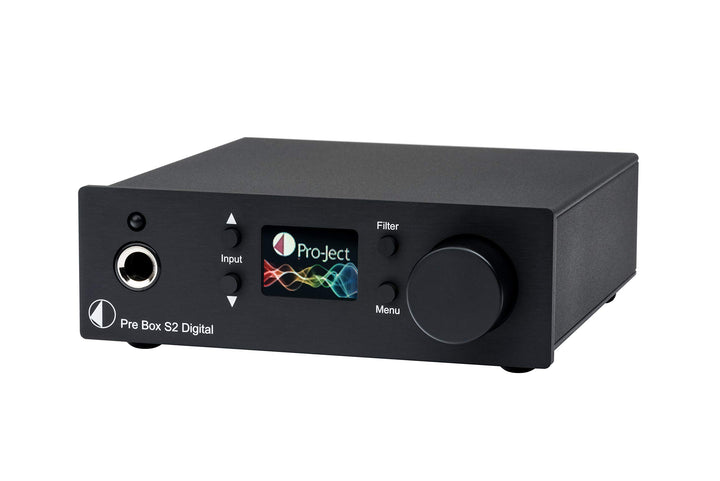 Pro-Ject Pre Box S2 Digital, Audiophiler Stereo Vorverstärker (Schwarz), schwarz