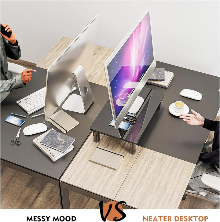 Hemudu Computer-Monitor Ständer mit Höhe Verstellbar Multi Media Desktop-Ständer für Computer, Lapto