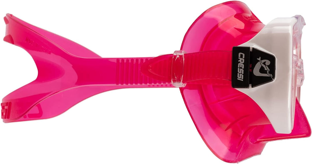Cressi Schnorchelmaske für Erwachsene, 1 Linse, hervorragende Aussicht, hergestellt in Italien Pink/